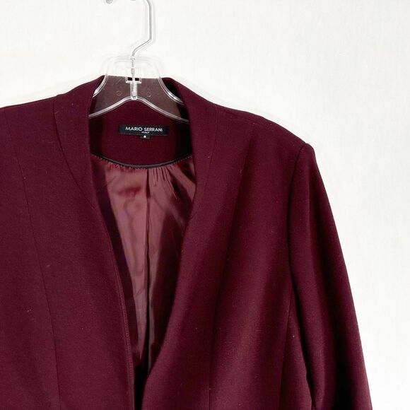 Mario Serrani Size 8 Blazer Jacket Maroon Lined Hook Eye Closure‎ Italy 384 - Picture 4 of 8